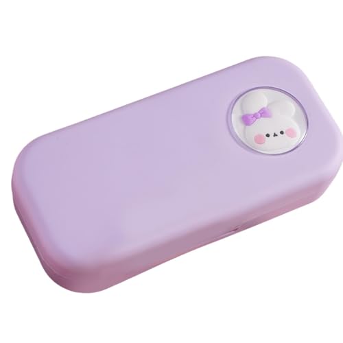 Dirfuny Große Stiftebox – Doppelschichtiges Schreibwaren-Federmäppchen | Große Kapazität Buntstift-Box mit Schnalle, Aufbewahrungsbox für Stifte, Bleistifte, Radiergummis, violett, Refer to von Dirfuny