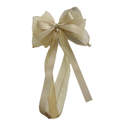 Große Haarschleifen für Damen, übergroße Schleife mit langem Schwanz, französische Haarspange, Dutt-Halter, Haarschmuck für Frauen und Mädchen von Dirfuny
