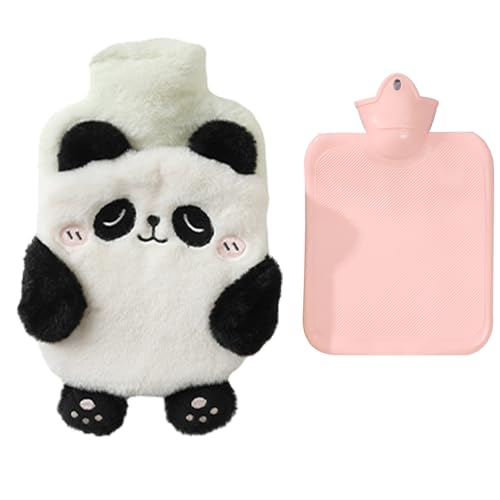 Wärmflasche mit Plüschtier, 700 ml PVC-Wärmbeutel für Hals, Schulter Pai_n und Handfußwärmer, Menstruationskrämpfe, heiße Kompresse und Kältetherapie von Dirfuny