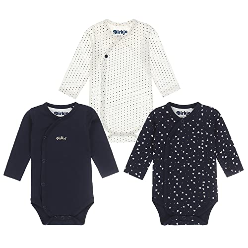 Dirkje Baby-Girls Undershirt, Dark Blue/White, 50-56 (3er Pack) von DIRKJE