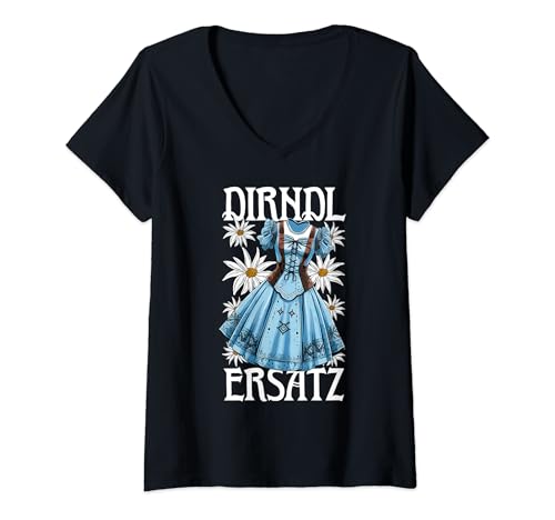 Damen Dirndl Ersatz Tracht Trachtenshirt Damen Frauen T-Shirt mit V-Ausschnitt Damen Dirndl Ersatz Tracht Trachtenshirt Damen Frauen T-Shirt mit V-Ausschnitt von Dirndl Ersatz Damen T-Shirts