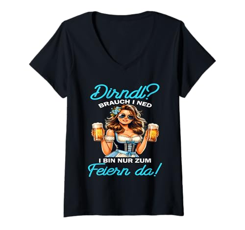 Damen Damen Trachtendirndl für Oktoberfest lustiges Geschenk T-Shirt mit V-Ausschnitt Damen Damen Trachtendirndl für Oktoberfest lustiges Geschenk T-Shirt mit V-Ausschnitt von Dirndl Ersatz Oktoberfest Damen Outfit Geschenk