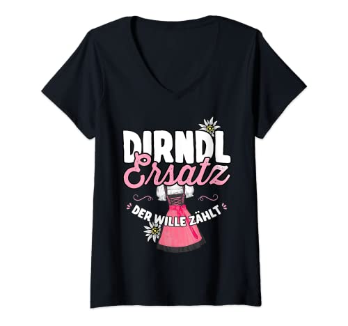 Damen Trachtenshirt Damen Ersatz Dirndl Shirt Damen Trachten T-Shirt mit V-Ausschnitt Damen Trachtenshirt Damen Ersatz Dirndl Shirt Damen Trachten T-Shirt mit V-Ausschnitt von Dirndl Ersatz Tracht Damen Outfit