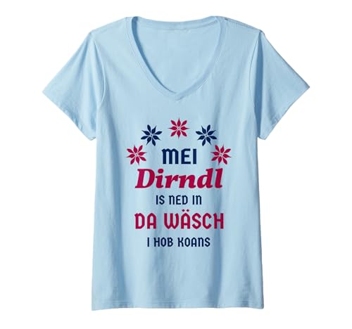 Damen Dirndl Wäsche Habe kein Dirndl Volksfest Bayern Lustiges T-Shirt mit V-Ausschnitt Damen Dirndl Wäsche Habe kein Dirndl Volksfest Bayern Lustiges T-Shirt mit V-Ausschnitt von Dirndl Ersatz Wäsche Bayern Oktober Volksfest 55