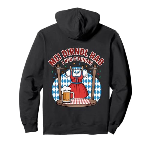 MEI Dirndl Hab I Ned G'fundn Lustiges Trachtenoutfit Frauen Pullover Hoodie von Dirndl Frauen Lustige Sprüche zum Fest im Oktober