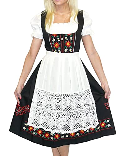 Dirndl Trachten Haus Damen 3 Stück lange dirndl 44 Schwarz von Dirndl Trachten Haus