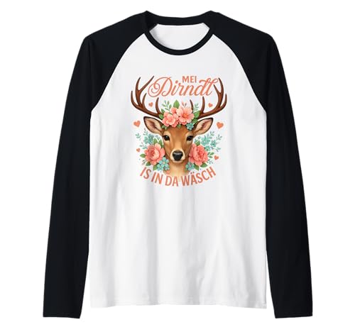 Oktoberfest Mein Dirndl ist in der Wäsche Raglan von Dirndl loop dirndl apron dirndl trend tee