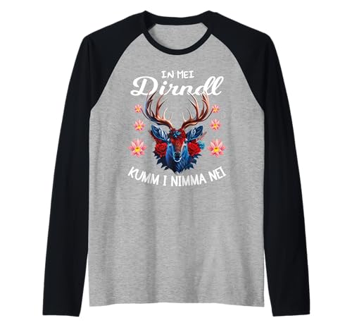 Dirndl Trachten Damen Oktoberfest Tracht Ersatz Bluse Raglan von Dirndl & Trachtenshirts Damen & Mädchen Lausmadl