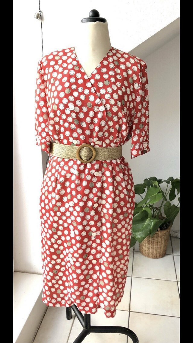 Vintage Kleid Sommerkleid Polka Dots von DirndlFraeulein