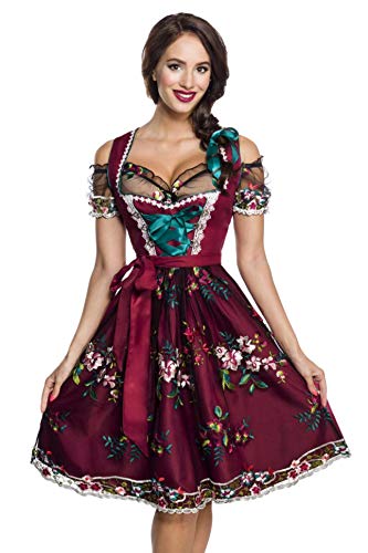 Dirndline Damen Dirndl inkl. Spitzenbluse Kleid f?r besondere Anl?sse, rot/schwarz, L von Dirndline