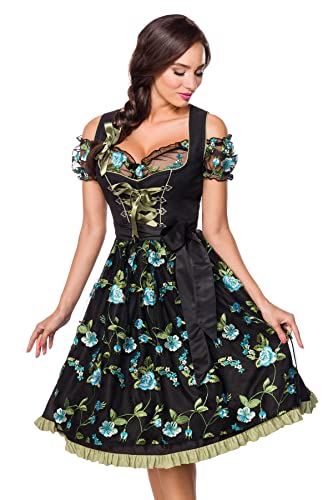 Dirndline Damen Dirndl inkl. Spitzenbluse Kleid f?r besondere Anl?sse, schwarz/gr?n, 3XL von Dirndline