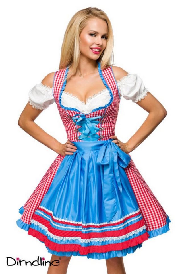 Dirndline Dirndl Dirndline - Traditionelles Karodirndl - (L,M,S,XL,2XL) von Dirndline