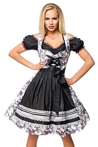 Dirndline Dirndl Mittellanges Kleid schwarz/lila/weiß L von Dirndline