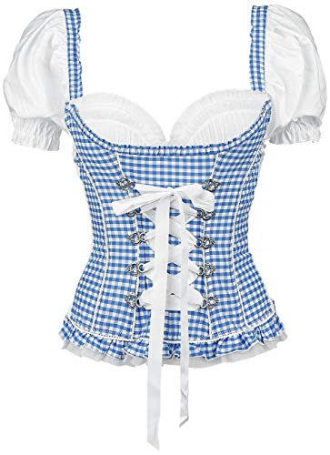 Dirndline Damen Trachtenmieder mit integrierten Push-up Bluse, Kurze L?nge, XL von Dirndline