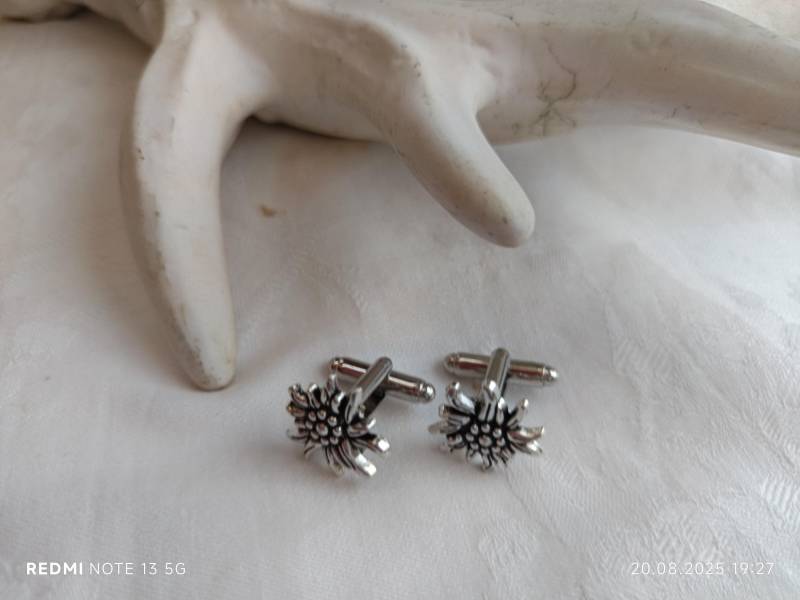Manschettenknöpfe Trachtenschmuck Mit Edelweiß Antiksilber von DirndlschmuckBayern
