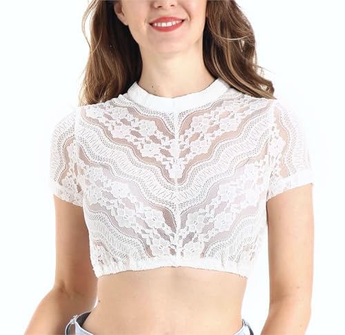 Dirndlwelle Dirndl Bluse Damen Dirndl Bluse Dirndlbluse Weiß Dirndlbluse Spitze Dirndl Blusen Weiß Trachtenbluse Damen Dirndl Bluse Damen Kurzarm Dirndlbluse Kurzarm Dirndlbluse Beige Blumen Größe 32 von Dirndlwelle