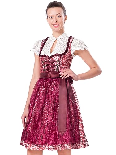 Dirndlwelle Dirndl Rot Dirndl Damen, Dirndl Damen Midi inkl.Schürze Dirndl für Damen 60cm Dirndl Tasche Gr.36 von Dirndlwelle