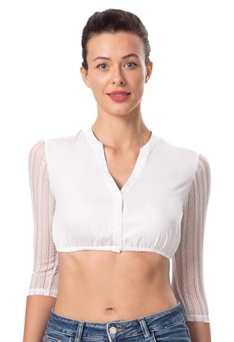 Dirndlwelle Damen Spleißen Dirndlbluse 3/4 Arm Spitzebluse Oktoberfest Sexy V-Ausschnitt Trachtenbluse Gr.44 Dirndlwelle Damen Spleißen Dirndlbluse 3/4 Arm Spitzebluse Oktoberfest Sexy V-Ausschnitt Trachtenbluse Gr.44 von Dirndlwelle