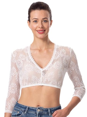 Dirndlwelle Dirndlbluse Trachtenbluse Dirndlbluse Stretch Dirndlblusen Dirndlbluse Dirndlbluse Langarm Spitze 3/4 arm Creme Dirndlbluse Aus Apitze Größe 38 von Dirndlwelle