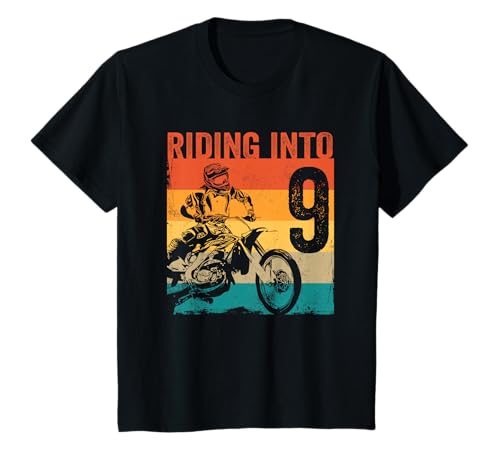 Kinder Motocross 9 Jahre alt Dirt Bike 9. Geburtstag Party T-Shirt von Dirt Bike Birthday Family Matching Gift