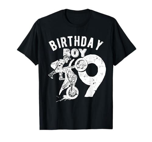 9 Jahre altes Kind - Geburtstag Junge - Dirt Bike - Motorrad T-Shirt von Dirt Bike - Motocross birthday gift ideas for boys