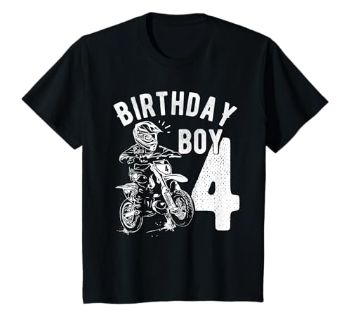 4 Jahre altes Kind – Geburtstag Junge – Dirt Bike – Motorrad T-Shirt von Dirt Bike - Motocross birthday gift ideas for boys