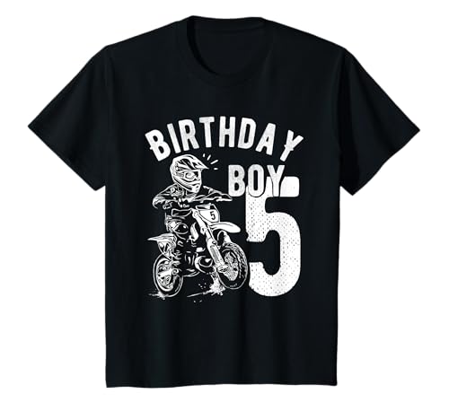 5 Jahre altes Kind – Geburtstag Junge – Dirt Bike – Motorrad T-Shirt von Dirt Bike - Motocross birthday gift ideas for boys