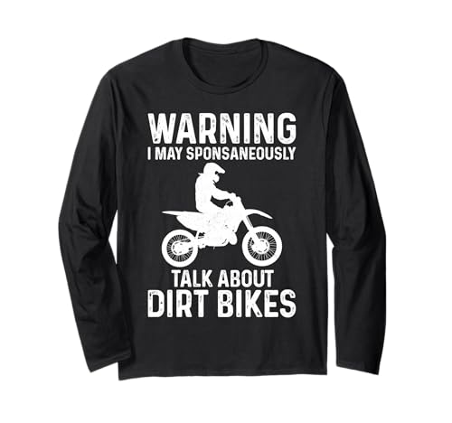 Warning I May Talk About Dirt Bikes Rider Motocross Herren Jungen Langarmshirt von Dirt Bikes Riding Apparel Men Boys Kids