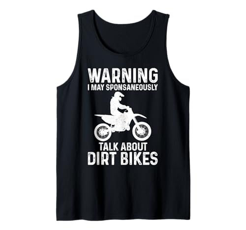 Warning I May Talk About Dirt Bikes Rider Motocross Herren Jungen Tank Top von Dirt Bikes Riding Apparel Men Boys Kids