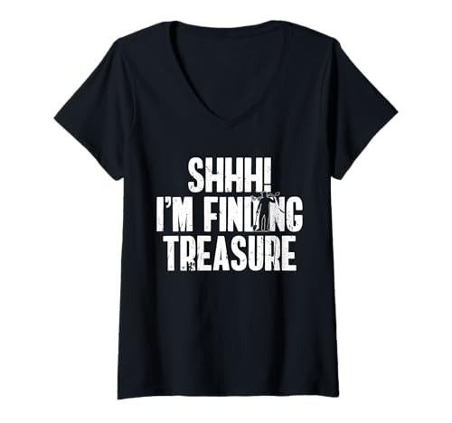 Damen Shhhh! Im Fishing Treasure Dirt Fishing Metal Detector T-Shirt mit V-Ausschnitt Damen Shhhh! Im Fishing Treasure Dirt Fishing Metal Detector T-Shirt mit V-Ausschnitt von Dirt Fishing Metalldetektor Design