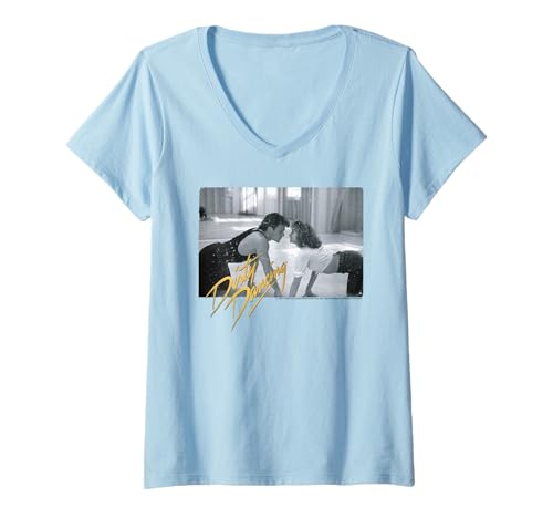 Damen Dirty Dancing Johnny & Frances Love Is Strange Dance Szene T-Shirt mit V-Ausschnitt von Dirty Dancing
