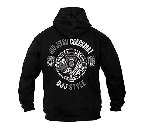 Dirty Ray Kampfsport BJJ Gorilla Jiu-Jitsu Checkmat Herren Kapuzenpullover BDT19 (M) von Dirty Ray