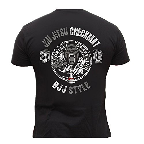 Dirty Ray Kampfsport Gorilla Jiu-Jitsu Checkmat Herren Kurzarm T-Shirt DT19 (L) von Dirty Ray