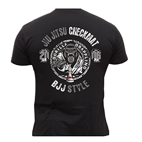 Dirty Ray Kampfsport Gorilla Jiu-Jitsu Checkmat Herren Kurzarm T-Shirt DT19 (XL) von Dirty Ray