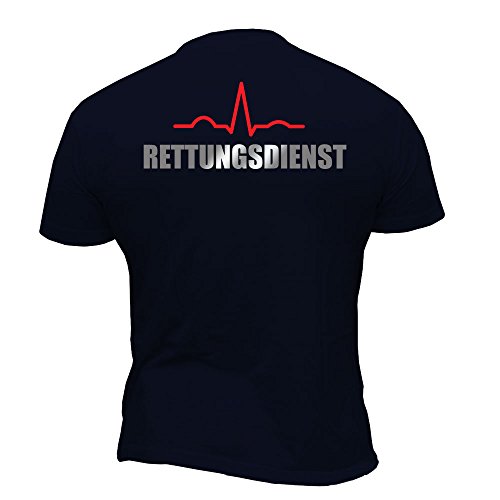 Rescue Point Rettungsdienst Herren Kurzarm T-Shirt KRETTER1 (M) Dunkelblau von Dirty Ray