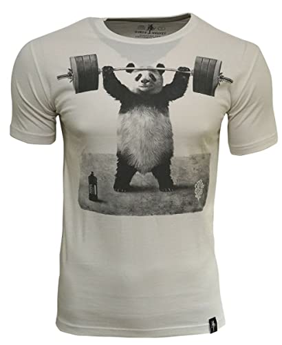 Dirty Velvet Herren T-Shirt Panda Power-Weiss-S von Dirty Velvet