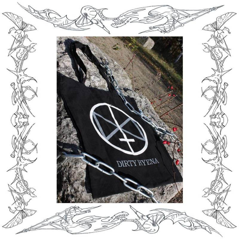 Fabric Bag // Merchandise Dirty Hyena Logo Black White & Grey Stoffbeutel Fair Trade von DirtyHyenaArt