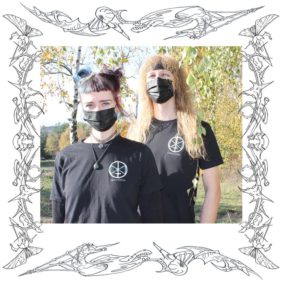 T-Shirt // Merchandise Dirty Hyena Logo Black White & Grey Fair Trade von DirtyHyenaArt