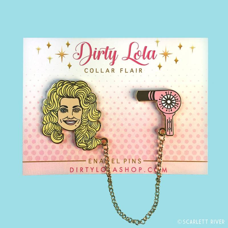 Country Babe - Vintage Haare Hard Enamel Pin Kragen Pins Anstecknadel Dirty Lola von DirtyLola
