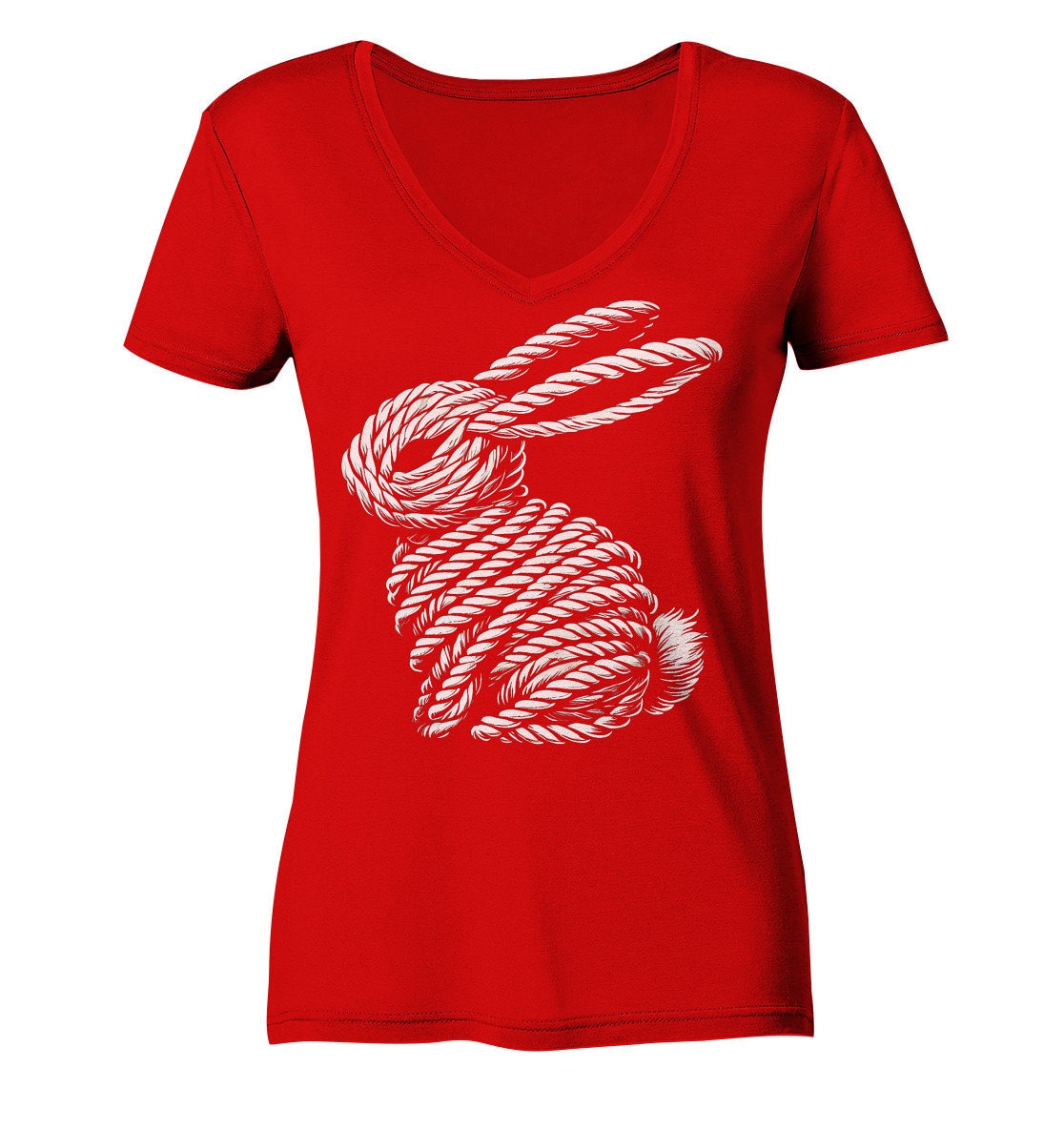 Rope Bunny - Ladies V-Neck Shirt Rope Bunny - Ladies V-Neck Shirt von DirtyPleasureDE