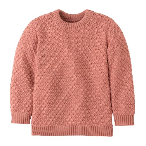 ARAN-PULLOVER Kinder - 100% Bio-Merino – atmungsaktiv & kuschelig warm - unisex Gr. 86 - 140 - nachhaltig & fair - ideal für kalte Tage dank fluffigem Strick - made in Germany | Softpink Gr. 110-116 von Disana