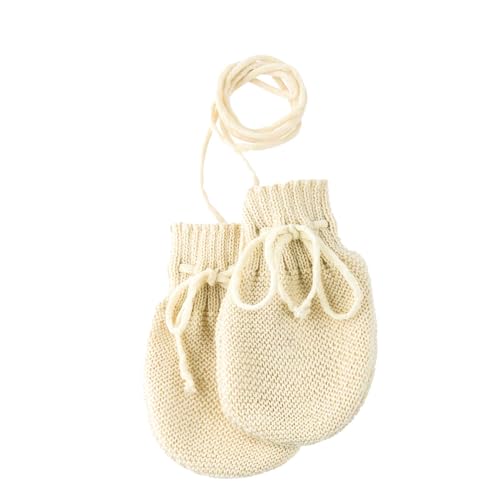 Disana STRICK-HANDSCHUHE Neugeborene & Baby - 100% Bio-Merino – warm & weich - unisex Neugeborene - nachhaltig & fair - Weite regulierbar & mit Strickkordel verbunden - made in Germany | Natur von Disana