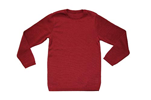 Disana Basic-Pullover 100% Bio-Merino-Schurwolle (Bordeaux, 86/92) von Disana