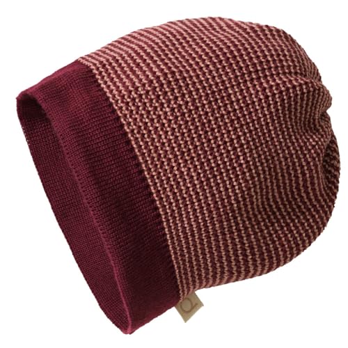 Disana Beanie Baby, Kind - 100% Bio-Merino – atmungsaktiv, bequem & weich - Unisex 42-54 cm – nachhaltig & fair – angenehme Wärme, Kopf an - Made in Germany | Cassis-Rosé Gr. 2 von Disana