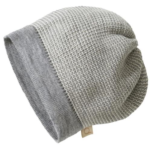 Disana Beanie Baby, Kind - 100% Bio-Merino – atmungsaktiv, bequem & weich - Unisex 42-54 cm – nachhaltig & fair – angenehme Wärme, Kopf an - Made in Germany | Grau-Natur Gr. 1 von Disana