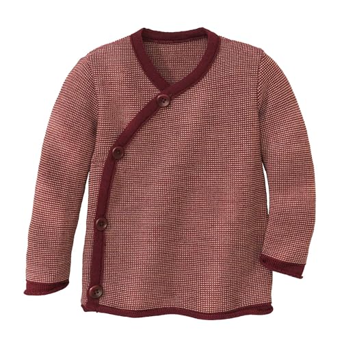 Disana Melange-Jacke Baby & Kleinkind - 100% Bio-Merino – atmungsaktiv, warm & weich, Unisex Gr. 50-104 - nachhaltig & fair – mit Wickelverschluss - Made in Germany | Cassis-Rosé Gr. 62-68 von Disana