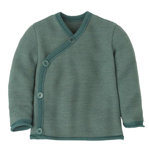 Disana Melange-Jacke Baby & Kleinkind - 100% Bio-Merino – atmungsaktiv, warm & weich, Unisex Gr. 50-104 - nachhaltig & fair – mit Wickelverschluss - Made in Germany | Eukalyptus-Jade Gr. 98-104 von Disana