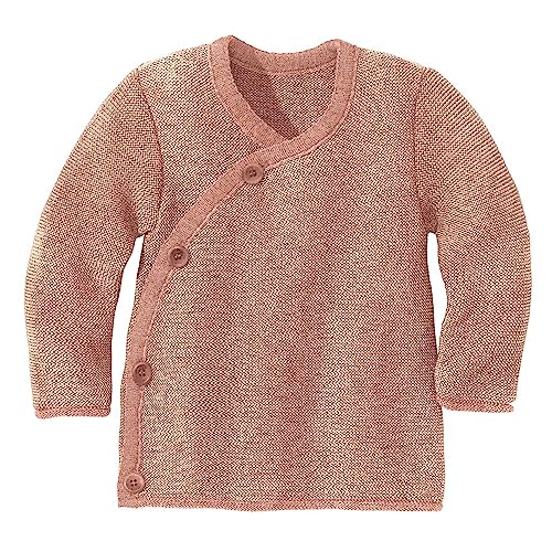 Disana MELANGE-JACKE, 100% Bio-Merinowolle GOTS, IVN Best | mit Wickelverschluss | Newborn Baby Kleinkind Kind Unisex | Made in Germany | Rosé-Natur Gr. 62-68 von Disana