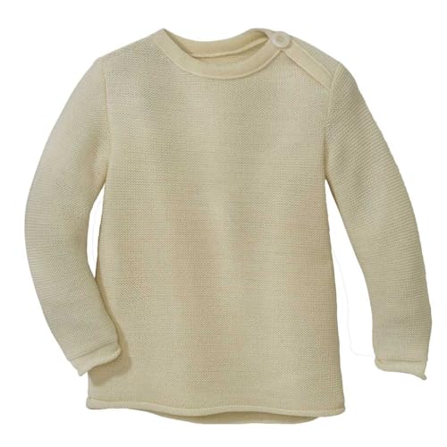 Baby-Pullover Baby & Kleinkind - 100% Bio-Merino - atmungsaktiv, warm Unisex Gr. 50 – 92 - nachhaltig & fair – dehnbar, mit Knopfverschluss - Made in Germany | Natur Gr. 86-92 von Disana