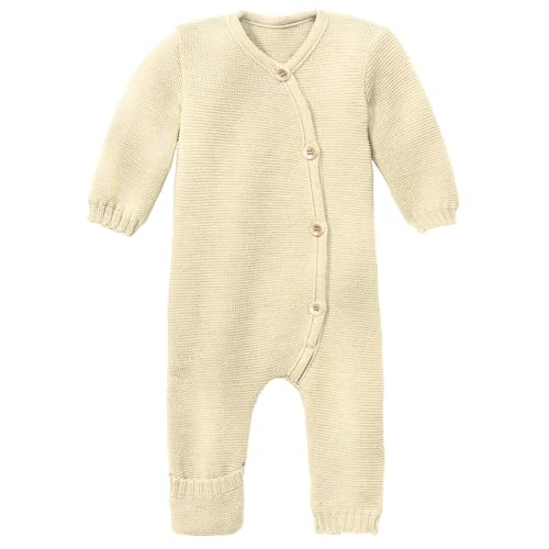 STRICK-OVERALL Baby & Kleinkind - 100% Bio-Merino – atmungsaktiv & bequem - unisex Gr. 50 – 80 - nachhaltig & fair - dehnbar, mit Umklappbündchen - made in Germany | Natur Gr. 74-80 von Disana